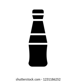 drink and beverage storage bottle with lid solid icon.