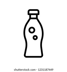 drink and beverage storage bottle with lid editable outline icon.