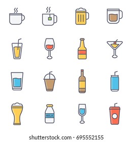 Drink And Beverages Flat Line Icon