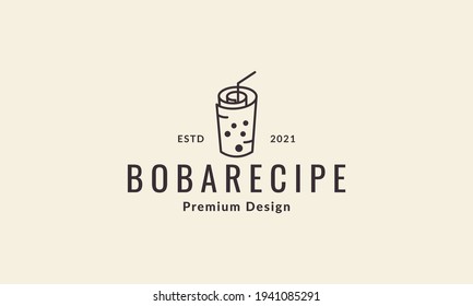 drink boba recipe logo vector symbol icon design illustration