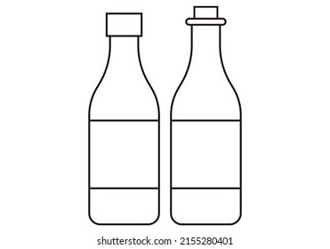 Beba el icono negro de la botella sobre fondo blanco.