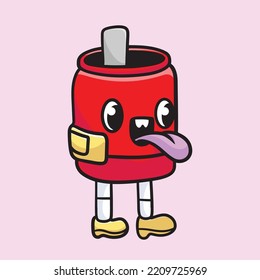 Beber Botella de dibujos animados Diseño de vectores de mascota de barrido plano Expresión de sonrisa suave