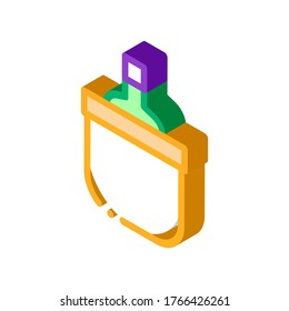Drink Bottle in Cooling Bucket Icon Vector. Isometric Drink Bottle in Cooling Bucket sign. color isolated symbol illustration