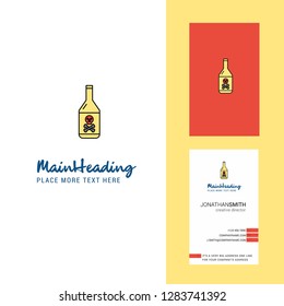 Drink bottle  Creative Logo and business card. vertical Design Vector
