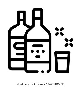 Drink Bottle Cup Icon Vector. Outline Drink Bottle Cup Sign. Isolated Contour Symbol Illustration