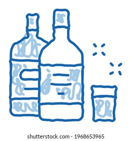 Drink Bottle Cup sketch icon vector. Hand drawn blue doodle line art Drink Bottle Cup isometric sign. isolated symbol illustration