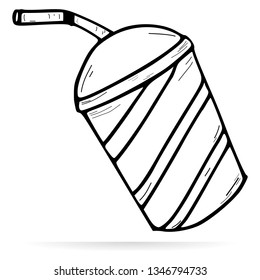 Drink bottle design icon. Sketch icon isolated on background. Hand drawn sketch.