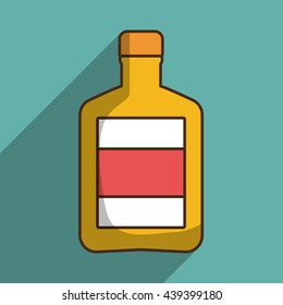 Drink bottle design with label icon, vector graphic