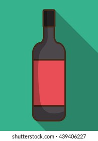 Drink bottle design with label icon, vector graphic