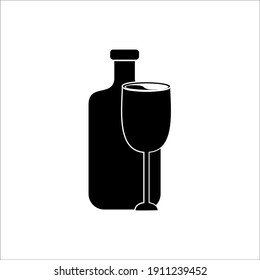 drink bottle and glass icon design illustration