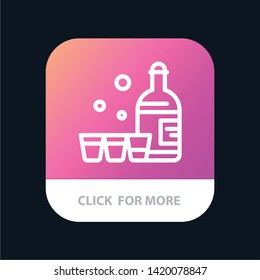 Drink, Bottle, Glass, Ireland Mobile App Button. Android and IOS Line Version