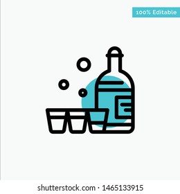 Drink, Bottle, Glass, Ireland turquoise highlight circle point Vector icon. Vector Icon Template background