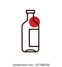 Getränk Flasche Halblinie Halbfarbicon Design, Getränk Flüssigkeit Menü Restaurant Mittagessen Erfrischung Küche und Essen Thema Vektorgrafik Vektorgrafik
