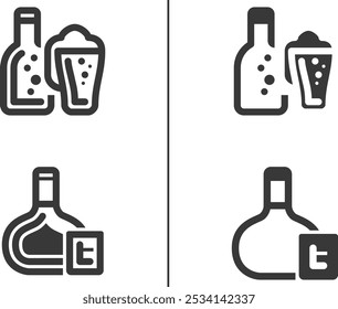 Drink and bottle icon design