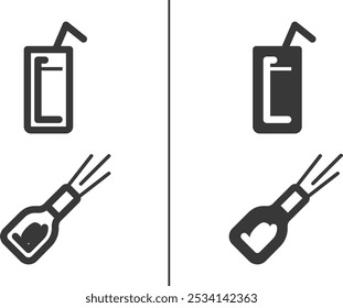 Drink and bottle icon design