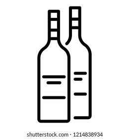 Drink bottle icon. Outline drink bottle vector icon for web design isolated on white background