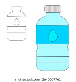 Drink bottle icon set in flat style, featuring water, soda, juice, and energy drink bottles. Ideal for UI, apps, infographics, and packaging. Clean, modern, and scalable vector design.