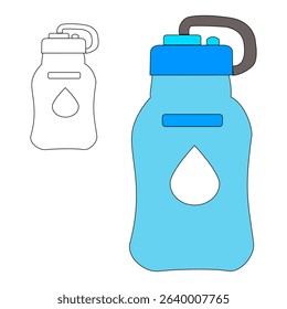 Drink bottle icon set in flat style, featuring water, soda, juice, and energy drink bottles. Ideal for UI, apps, infographics, and packaging. Clean, modern, and scalable vector design.