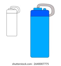 Drink bottle icon set in flat style, featuring water, soda, juice, and energy drink bottles. Ideal for UI, apps, infographics, and packaging. Clean, modern, and scalable vector design.