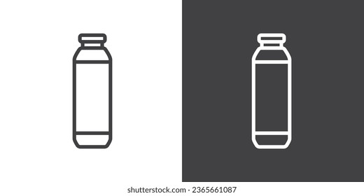 Trinken Sie Flaschensymbol, alkoholfreies Getränk Symbol in der modernen Verpackung. Drink-Verpackung Vektorsymbol im trendigen Linienstil auf weißem Hintergrund.