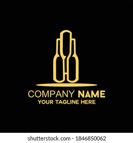drink bottle icon vector logo