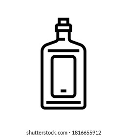 vector de icono de la línea del frasco de bebida. signo de botella de bebida. símbolo de contorno aislado ilustración negra