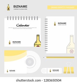 Drink bottle  Logo, Calendar Template, CD Cover, Diary and USB Brand Stationary Package Design Vector Template