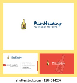 Drink bottle  Logo design with Tagline & Front and Back Busienss Card Template. Vector Creative Design