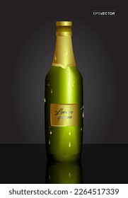 "Botella de bebida"

una botella de bebida sobre un fondo negro con un colorido tema de ilustración realista.