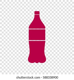 Drink bottle sign. Vector. Bordo icon on transparent background.