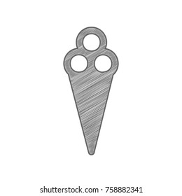 Drink bottle sign. Vector. Shaded gray icon on white background. Isolated.