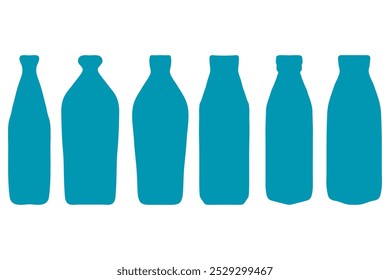Drink bottle silhouette design set