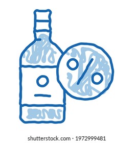 Drink Bottle sketch icon vector. Hand drawn blue doodle line art Drink Bottle sign. isolated symbol illustration