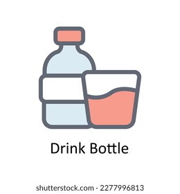 Drink Bottle Vector      Fill outline Icons. Simple stock illustration stock