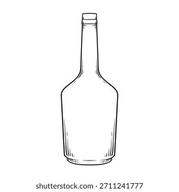 Ilustración de dibujo de línea de Vector de botella de bebida