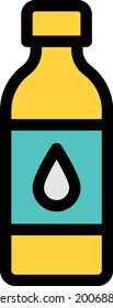 drink bottle vector line colour icon