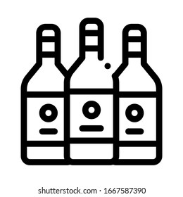 Drink Bottles Icon Vector. Outline Drink Bottles Sign. Isolated Contour Symbol Illustration