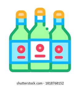 Trinken Sie Flaschen Symbol Vektorgrafik. Outline Drink Flaschen Unterschreiben. Farbisolierte Farbwiedergabe-Symbol-Illustration