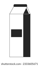 Beber en embalaje de caja objeto vectorial aislado monocromo plano objeto vectorial aislado monocromo aislado objeto vectorial aislado. Dibujo de arte en blanco y negro editable. Ilustración simple de la mancha para el diseño de gráficos web