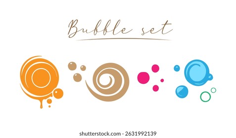 Drink bubble blot icon set.