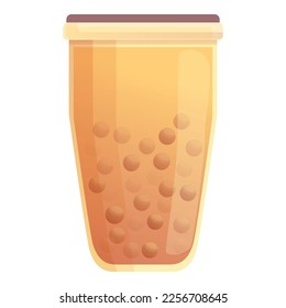Vector de dibujos animados de iconos de la burbuja de bebidas. Tasa de leche. Boba asiática