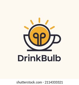 Drink bulb bright icon logo design illustration Premium