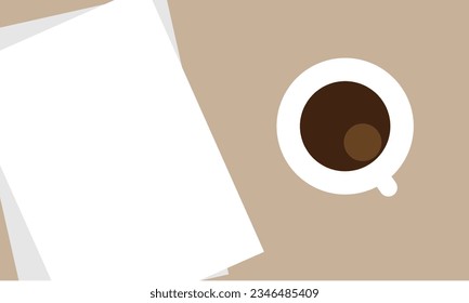 Drink in cafe table mocha and espresso beverage. illustration