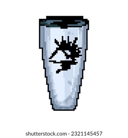 drink camp cup game pixel art retro vector. bit drink camp cup. old vintage illustration