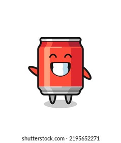 drink can cartoon character doing wave hand gesture , cute style design for t shirt, sticker, logo element