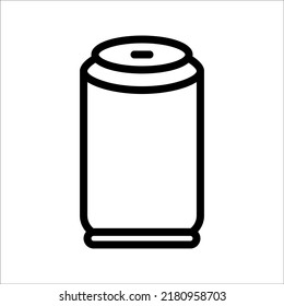 drink can icon. aluminum soda can line art vector icon for apps and websites on white background