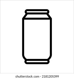 drink can icon. aluminum soda can line art vector icon for apps and websites on white background