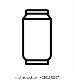 drink can icon. aluminum soda can line art vector icon for apps and websites on white background