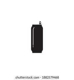 Drink can icon isolated on white background, can flat silhouette design, shape image
