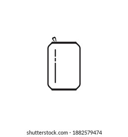 Drink can icon isolated on white background, can flat silhouette design, shape image